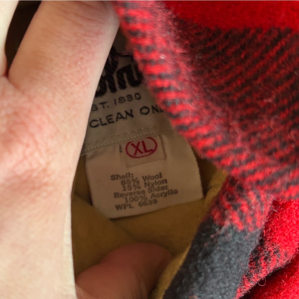Vintage 70s Woolrich Buffalo Plaid Wool Hunting Jacket Reversible Size XL - Picture 10 of 10